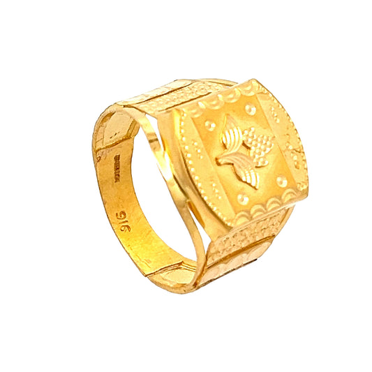 22ct Yellow Gold Wheat Design Ring PZ325-RN117