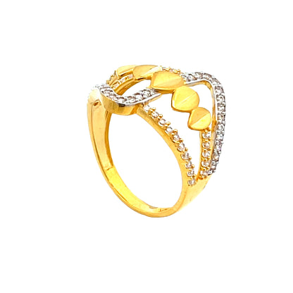 22ct Yellow Gold Fancy Ring with Stones PZ325-RN12