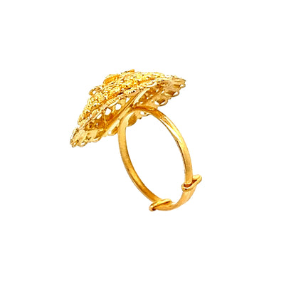 22ct Yellow Gold Unique Flower Ring PZ325-RN201