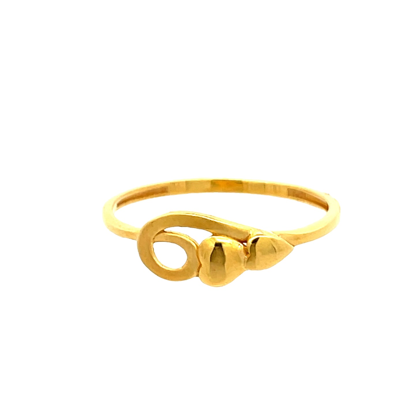 22ct Yellow Gold Dual Heart Loop Ring PZ325-RN20