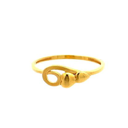 22ct Yellow Gold Dual Heart Loop Ring PZ325-RN20