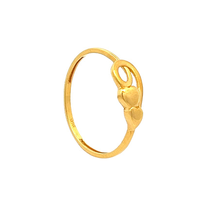 22ct Yellow Gold Dual Heart Loop Ring PZ325-RN20