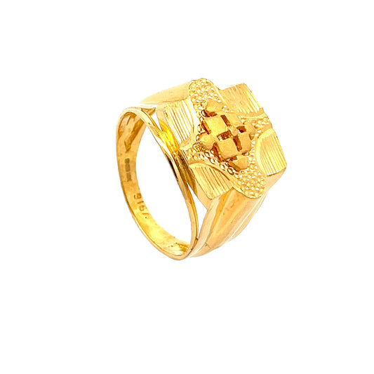 22ct Yellow Gold Cross Design Signet Ring PZ325-RN34