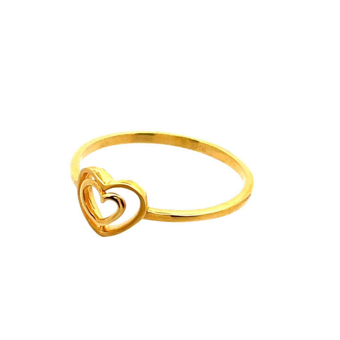 22ct Yellow Gold Twin Heart Ring PZ325-RN38