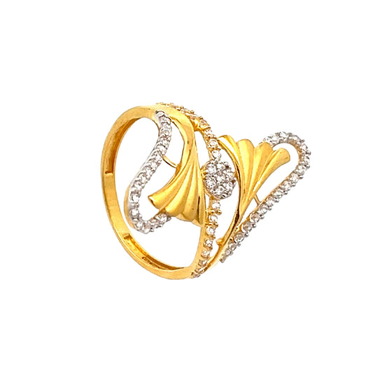 22ct Yellow Gold Unique Design Ring with Stones PZ325-RN41