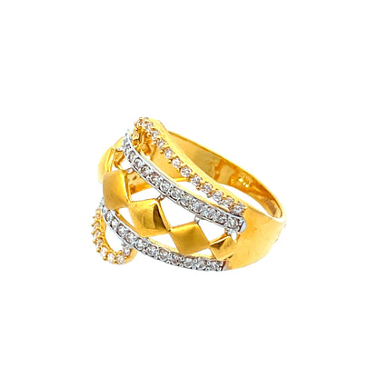 22ct Yellow Gold Fancy Ring with Stones PZ325-RN42
