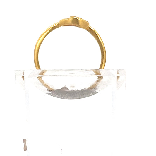 22ct Gold Oval Signet Ring with Textured Central Panel