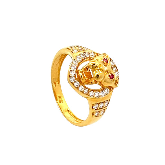 22ct Yellow Gold Panther Ring with Stones PZ325-RN46