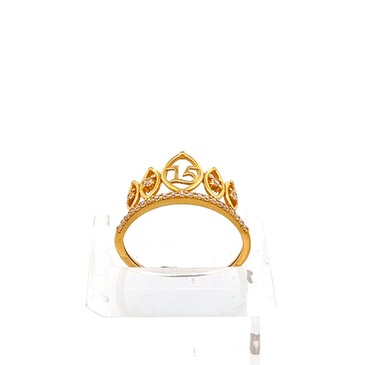 22ct Gold Crown Design Stone-Set Ring