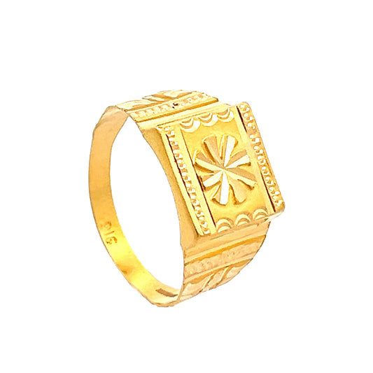 22ct Yellow Gold Swirl Design Signet Ring PZ325-RN71