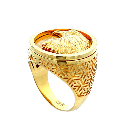 22ct Yellow Gold Eagle Ring PZ325-RN95