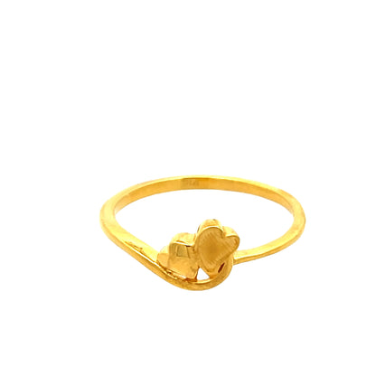 22ct Yellow Gold Twin Heart Ring PZ325-RN97