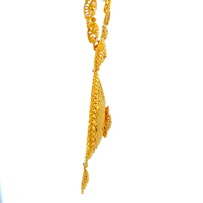 22ct Gold Necklace with Ornate Circular Pendant