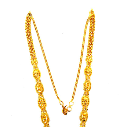 22ct Gold Necklace with Ornate Circular Pendant