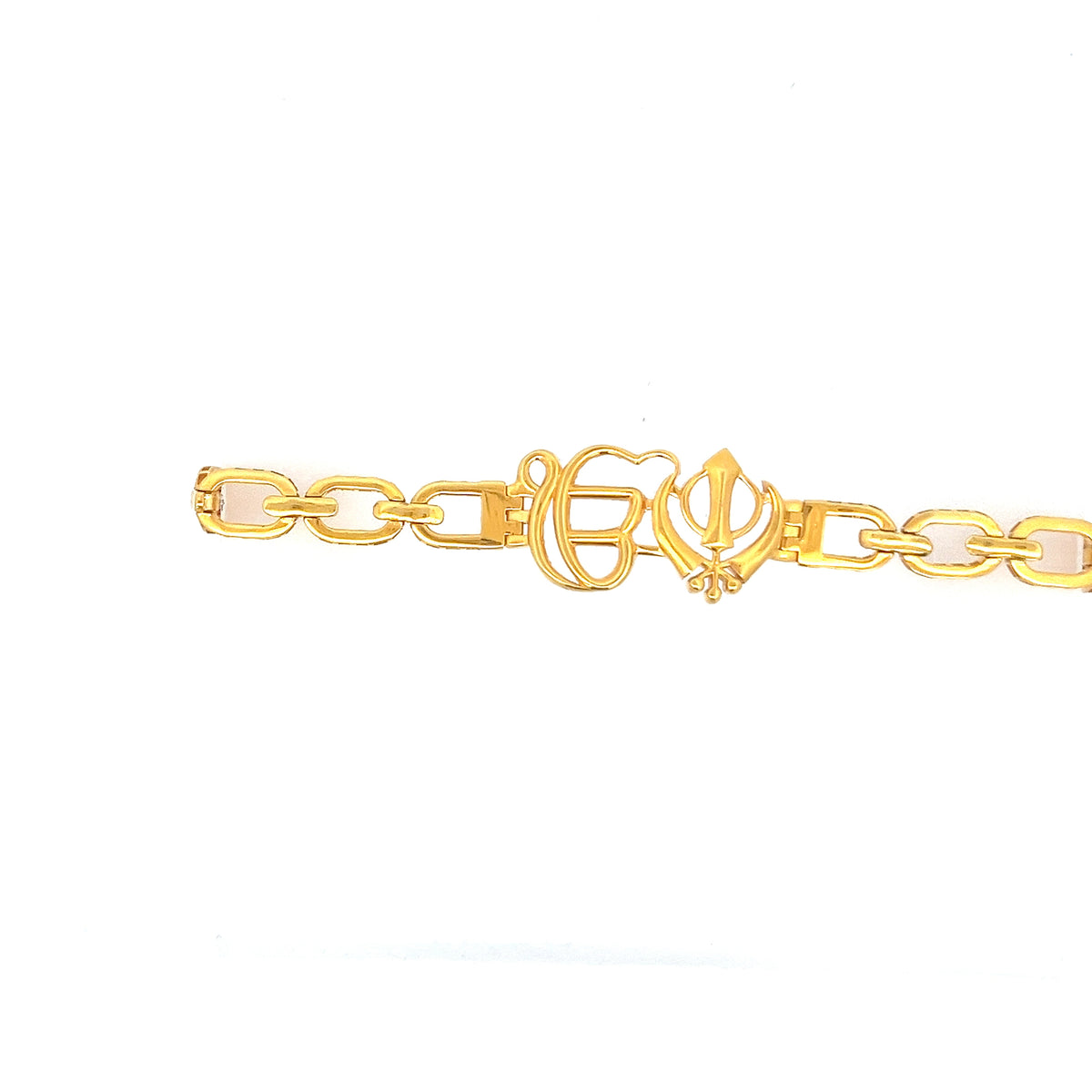 22ct Gold Oval Link Bracelet with Ornate Central Motif
