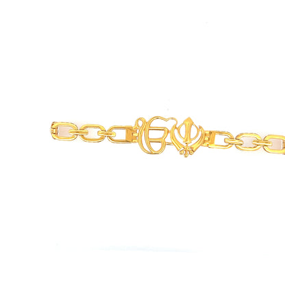 22ct Gold Oval Link Bracelet with Ornate Central Motif