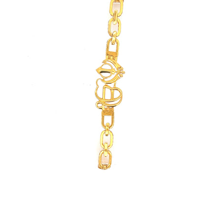 22ct Gold Oval Link Bracelet with Ornate Central Motif