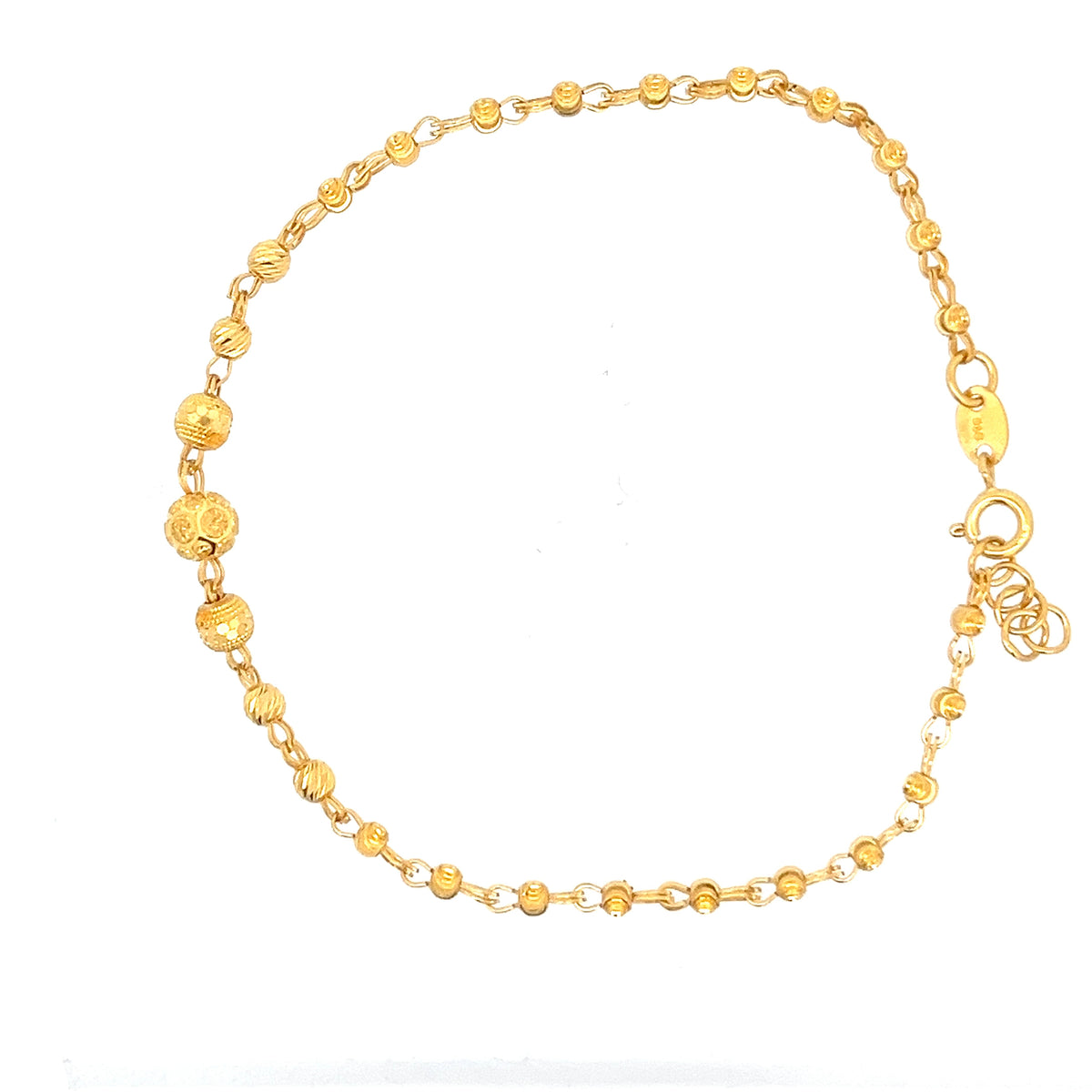 22ct Gold Bracelet with Textured Bead Link Design