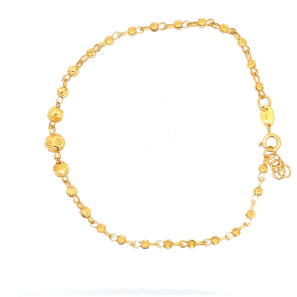 22ct Gold Bracelet with Textured Bead Link Design