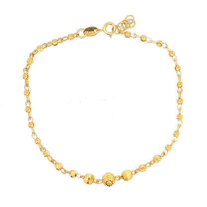 22ct Gold Bracelet with Textured Bead Link Design