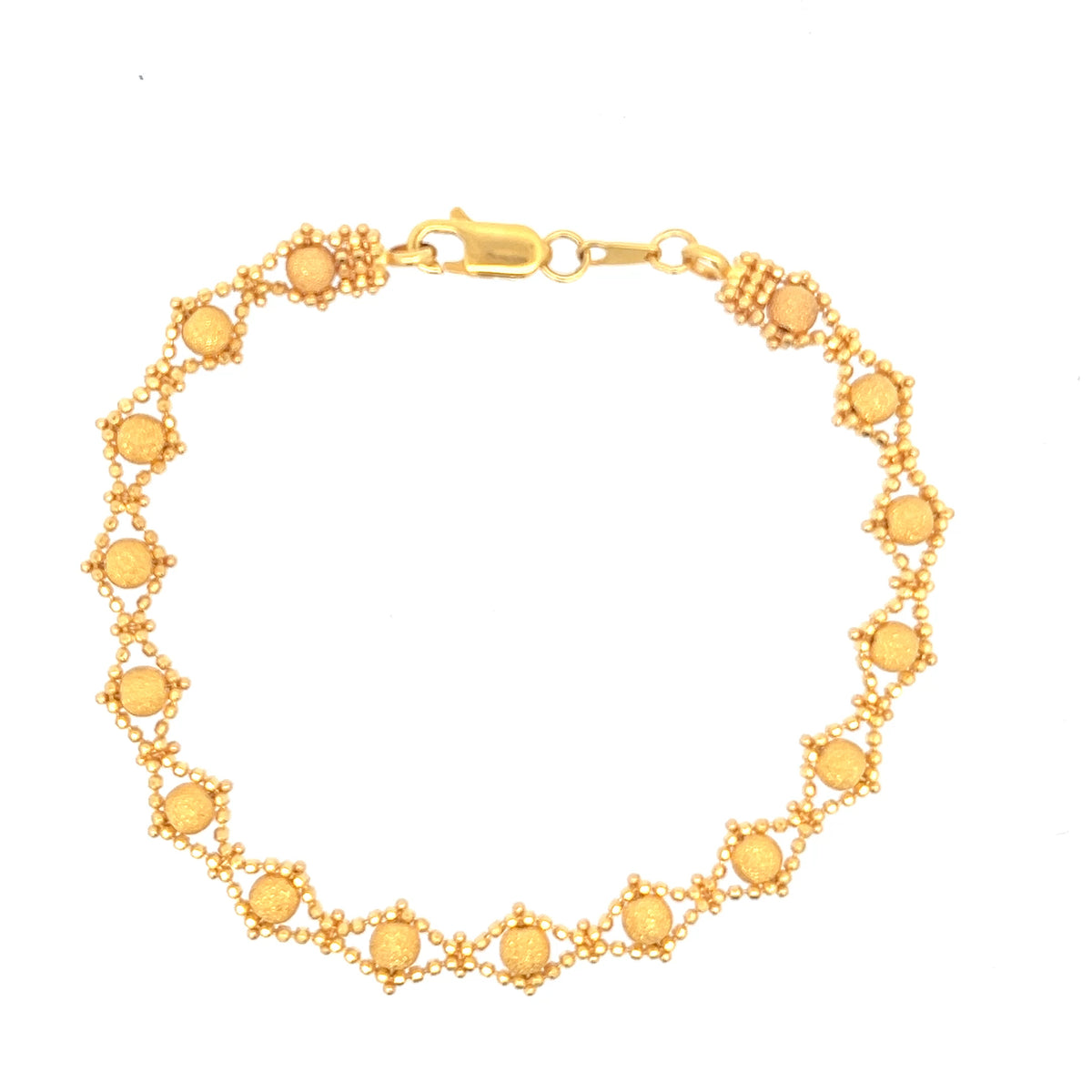 22ct Gold Bracelet with Textured Round Disc Links