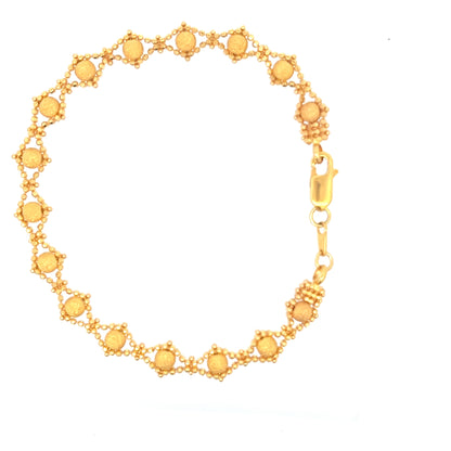 22ct Gold Bracelet with Textured Round Disc Links