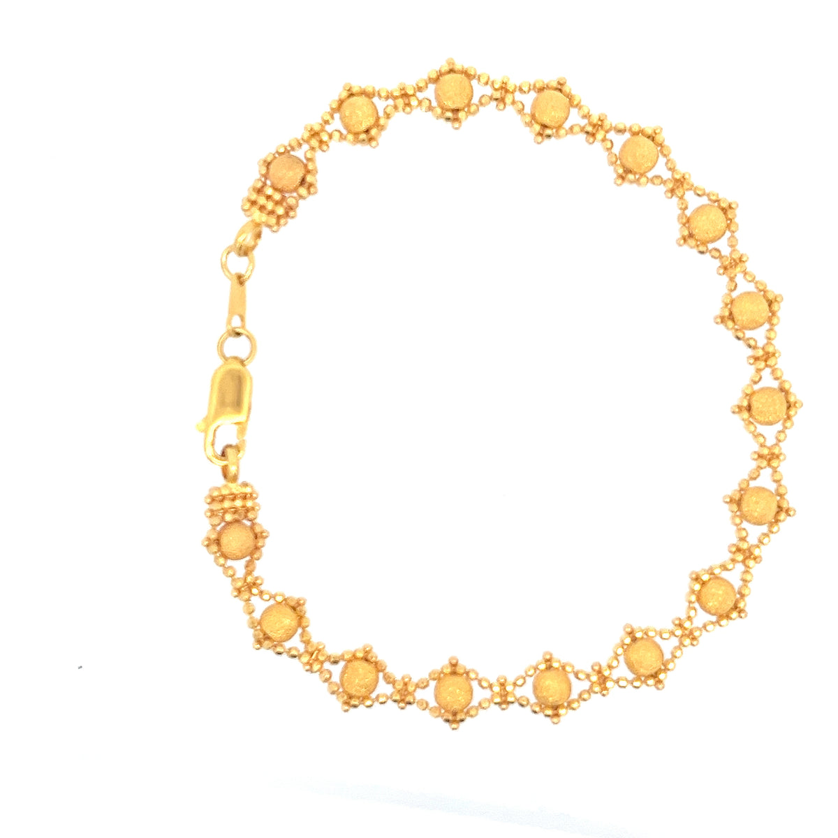 22ct Gold Bracelet with Textured Round Disc Links