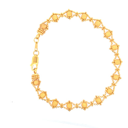 22ct Gold Bracelet with Textured Round Disc Links