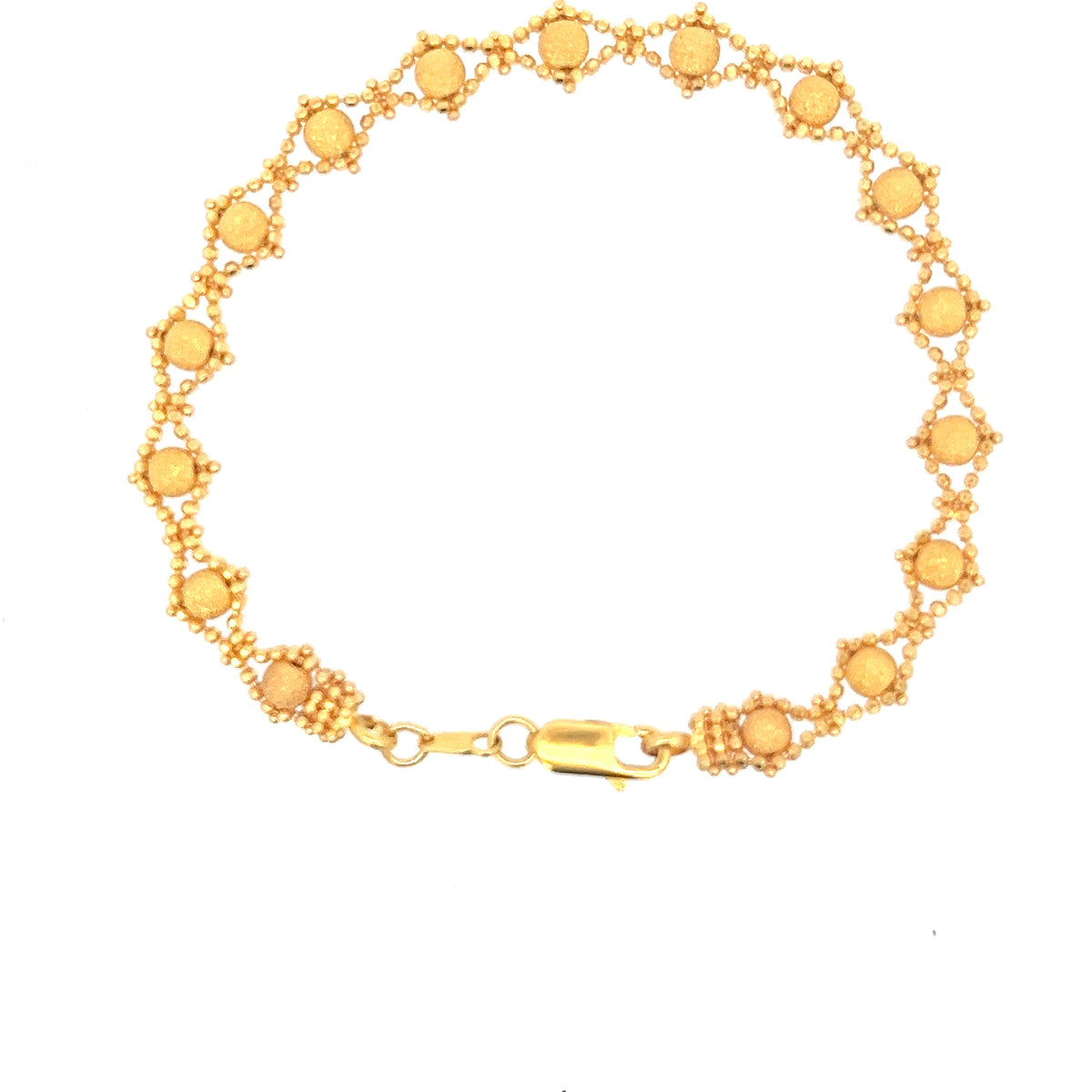 22ct Gold Bracelet with Textured Round Disc Links