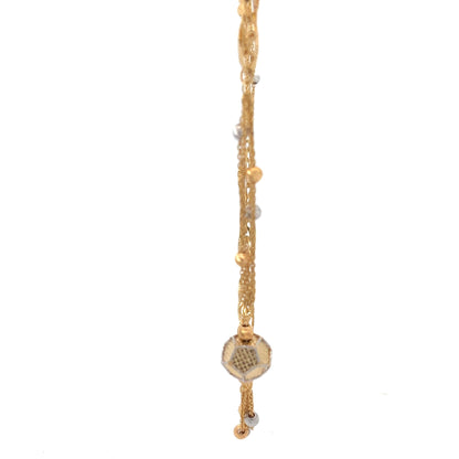 22ct Gold Multi-Strand Necklace with Textured Hexagonal Feature