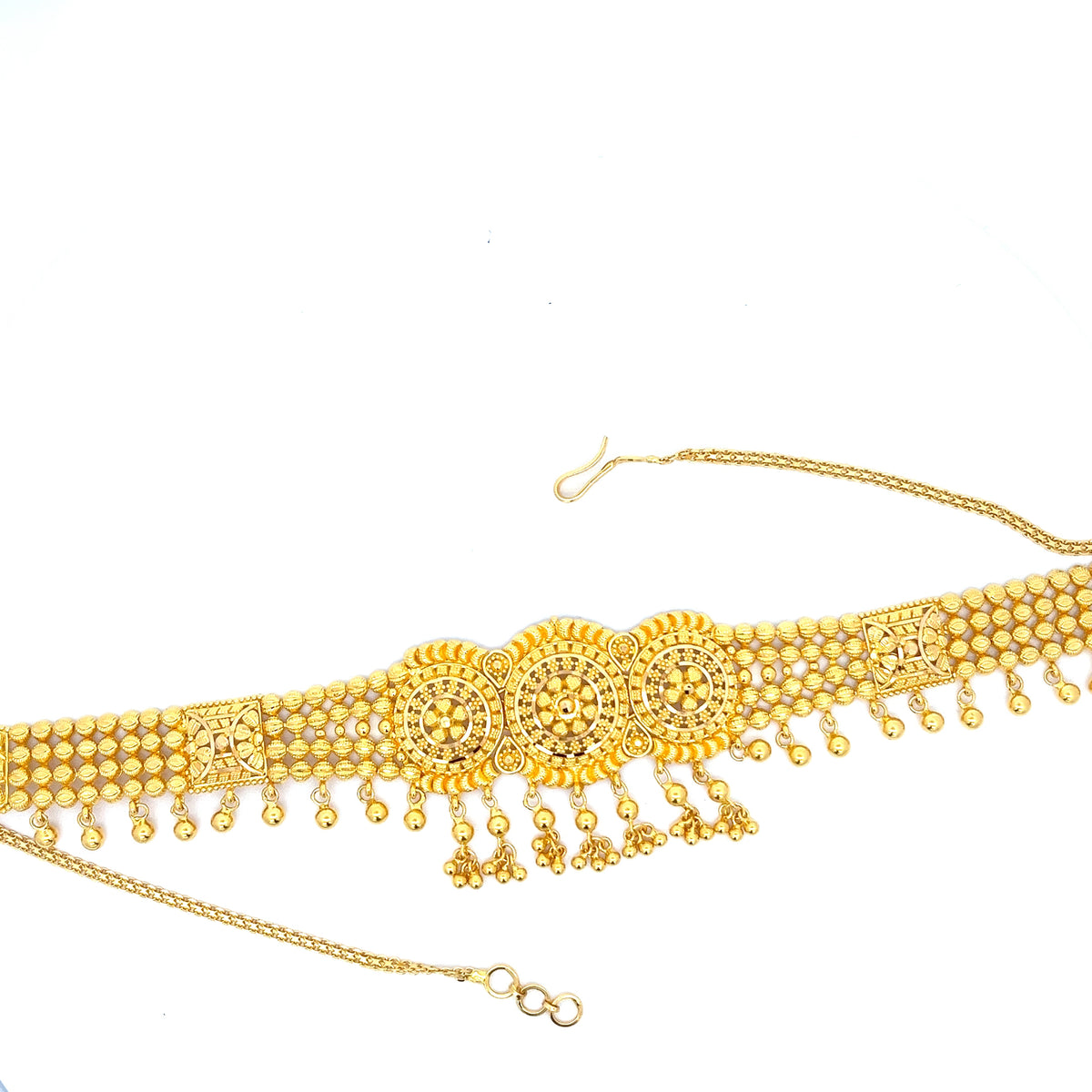 22ct Gold Ornate Circular Motif Statement Necklace