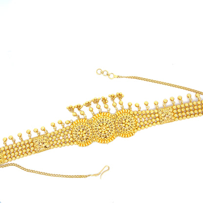 22ct Gold Ornate Circular Motif Statement Necklace