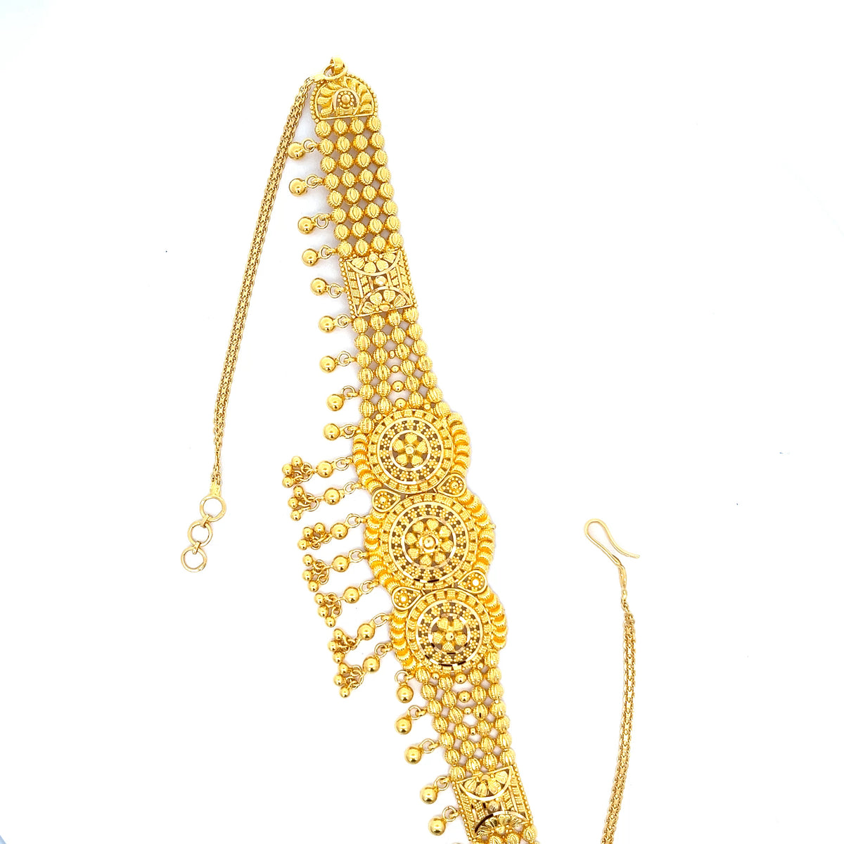 22ct Gold Ornate Circular Motif Statement Necklace