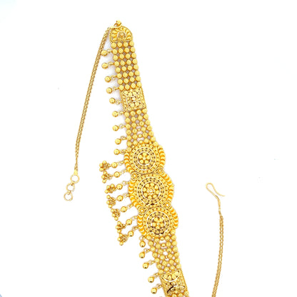 22ct Gold Ornate Circular Motif Statement Necklace