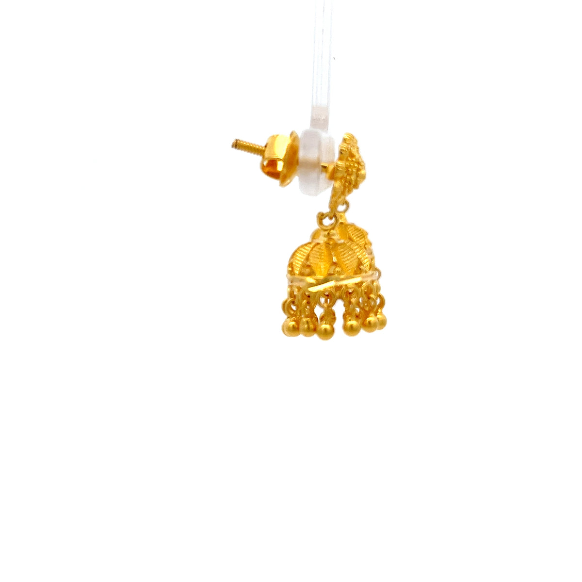 22ct Gold Floral Dome Jhumka Drop Earrings