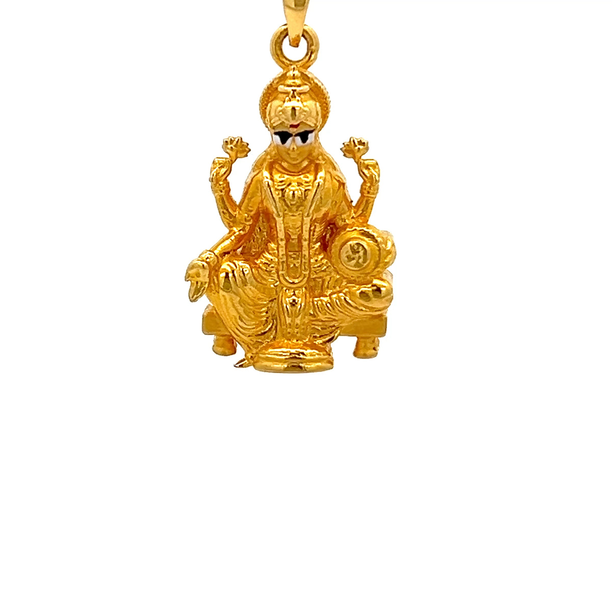 22ct Gold Seated Deity Pendant with Detailed Relief Design