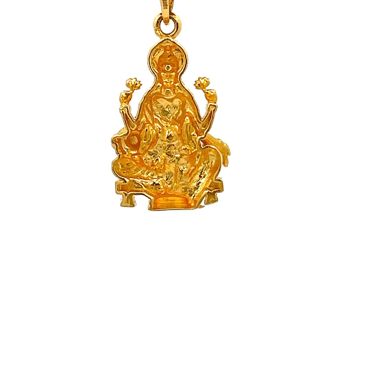 22ct Gold Seated Deity Pendant with Detailed Relief Design