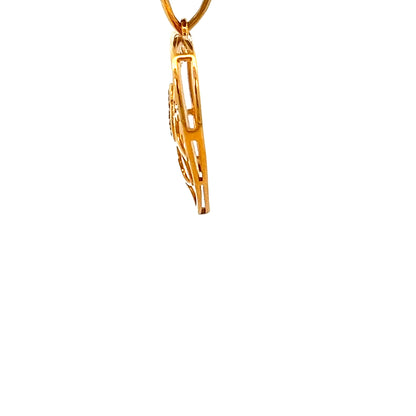 22ct Gold Heart Pendant with Clear Stone Cluster