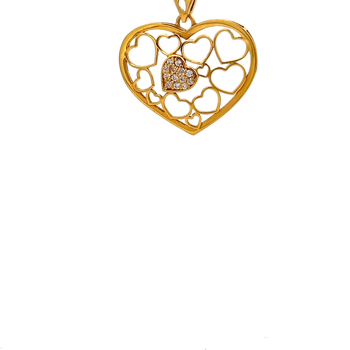 22ct Gold Heart Pendant with Multiple Heart Motif