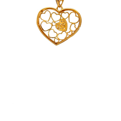 22ct Gold Heart Pendant with Multiple Heart Motif