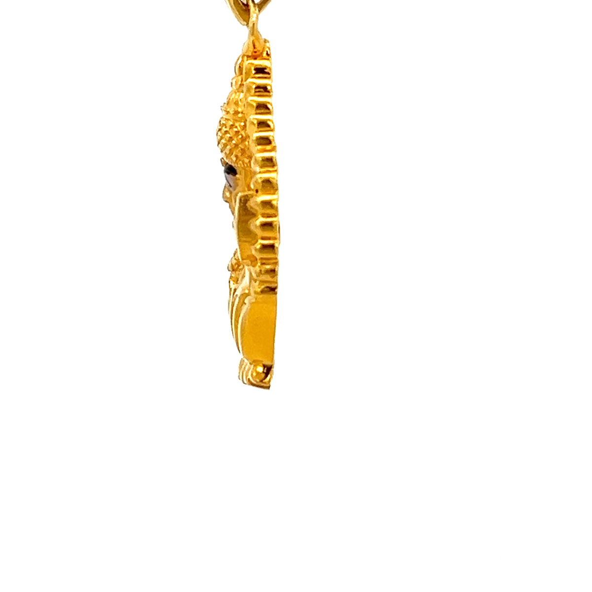 22ct Gold Goddess Pendant with Lotus and Decorative Border
