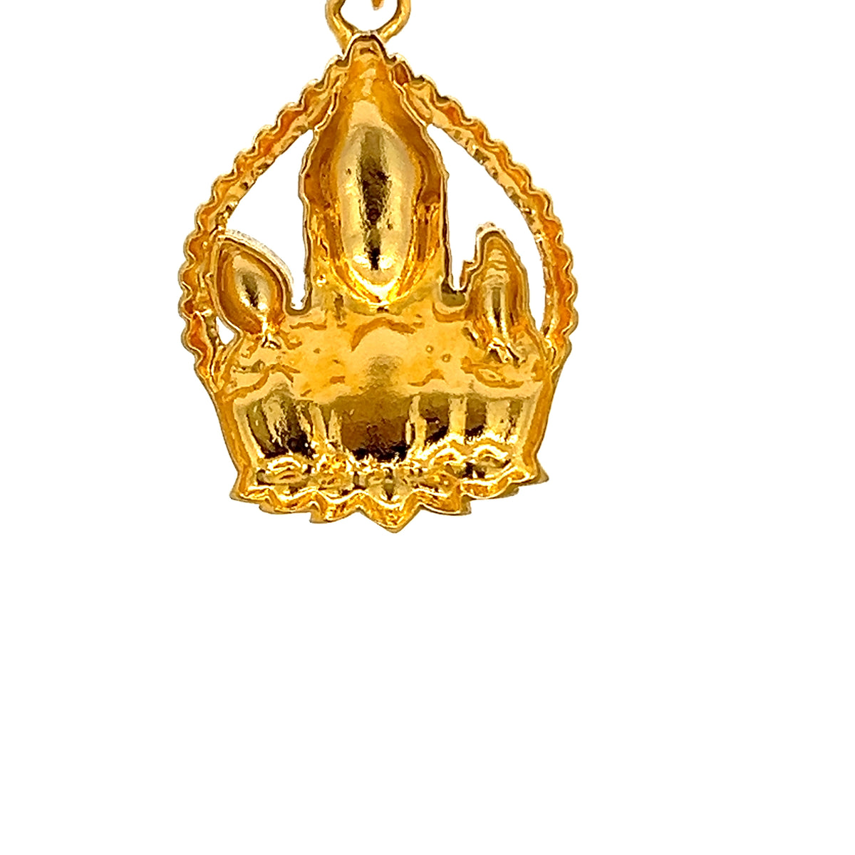 22ct Gold Goddess Pendant with Lotus and Decorative Border