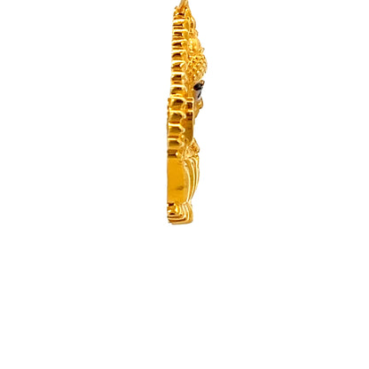 22ct Gold Goddess Pendant with Lotus and Decorative Border