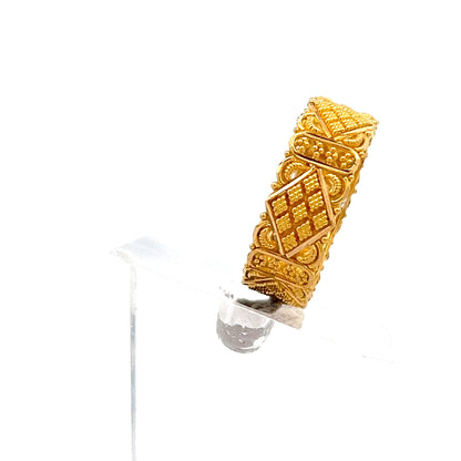 22ct Gold Ornate Textured Panel Design Ring