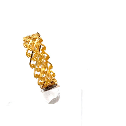 22ct Gold Openwork Textured Band Ring