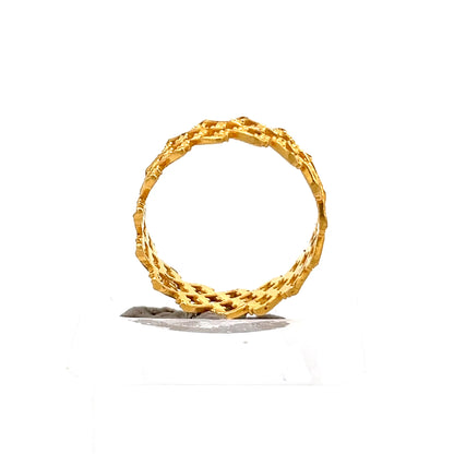 22ct Gold Openwork Textured Band Ring