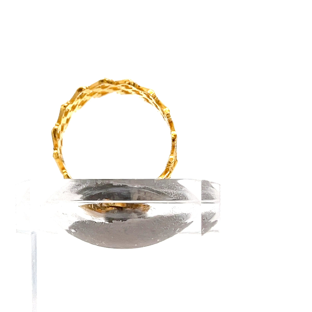 22ct Gold Openwork Textured Band Ring