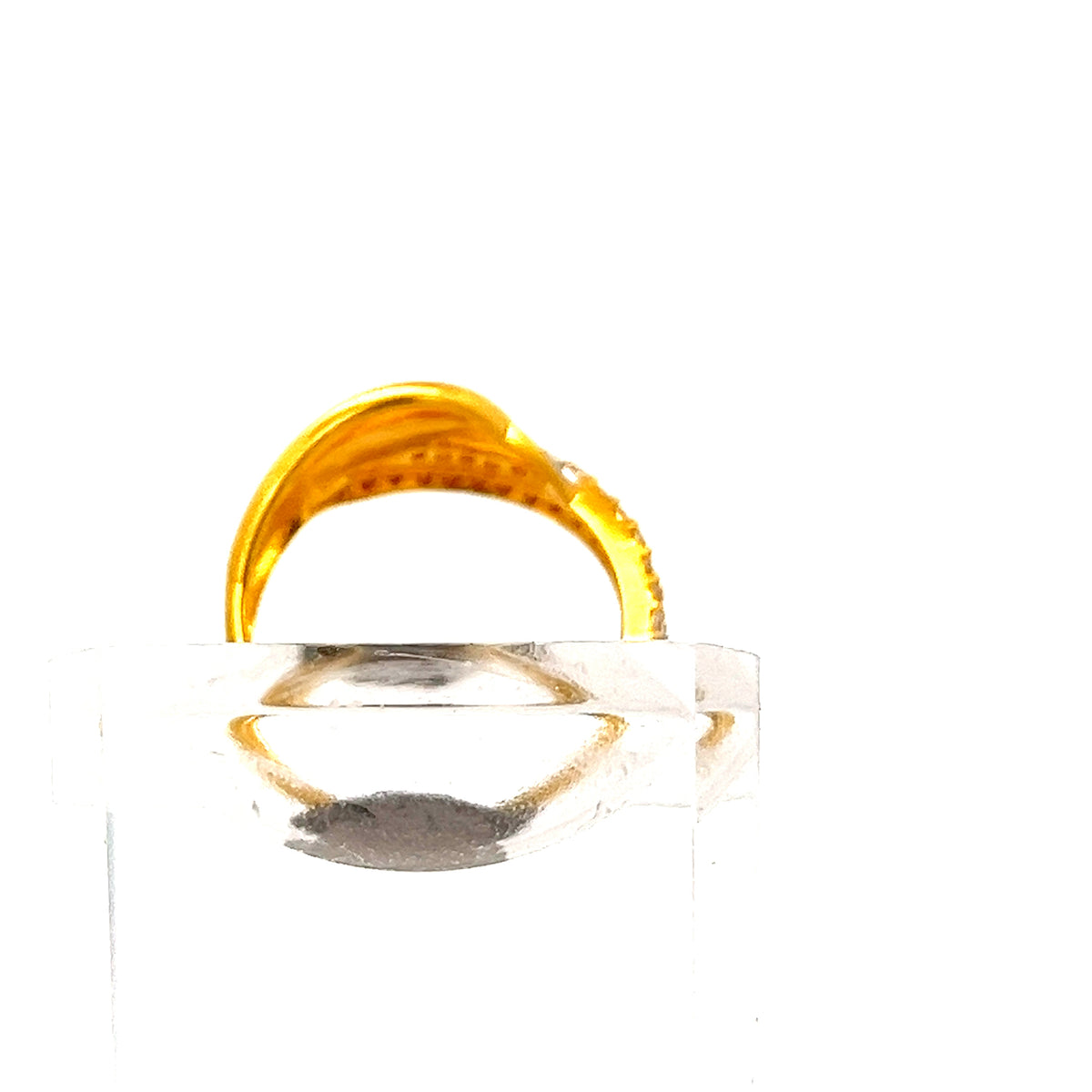 22ct Gold Two-Tone Clear Stone Cluster Ring