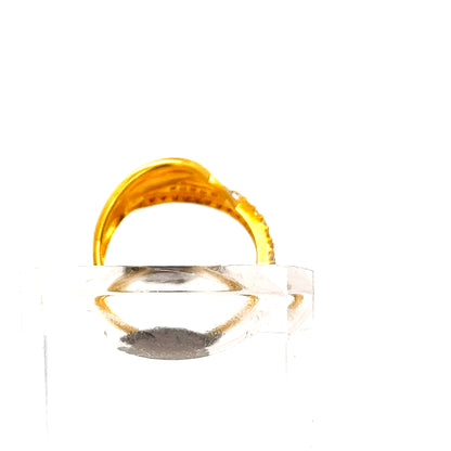 22ct Gold Two-Tone Clear Stone Cluster Ring