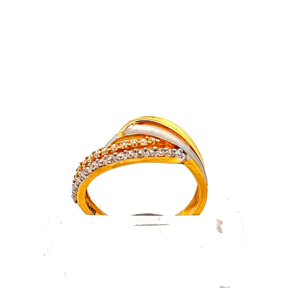 22ct Gold Two-Tone Clear Stone Cluster Ring
